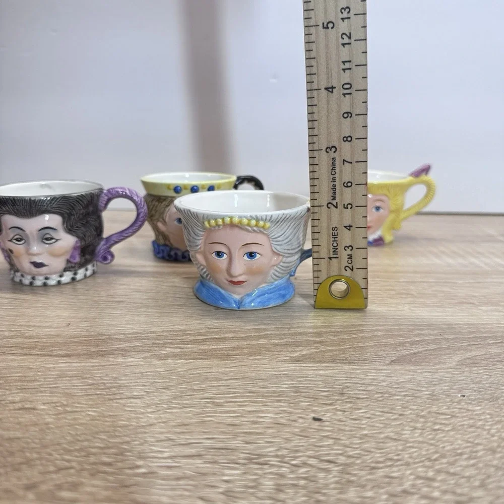 Department 56 Alice in Wonderland 1996‎ Character Cups Set of 4 Ceramic